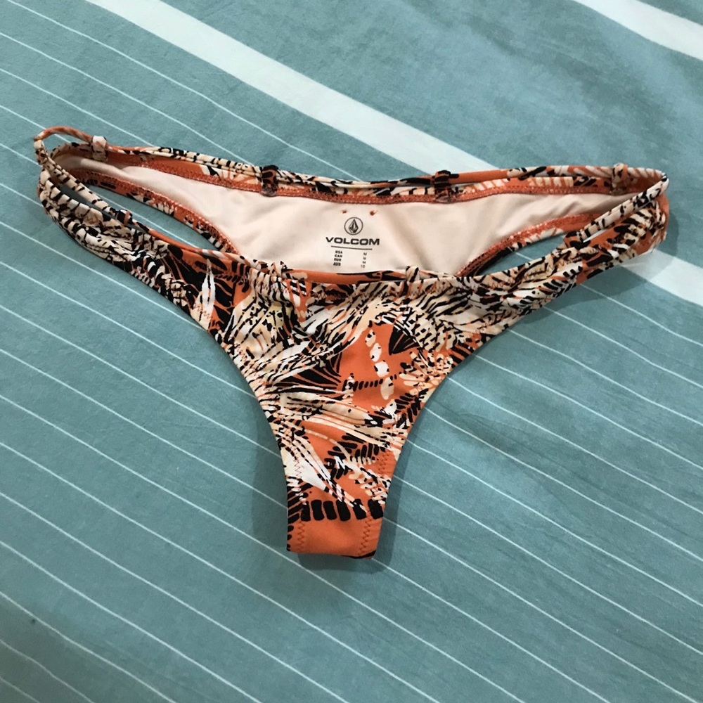 Volcom, M bikini bottom, orange leopard tangerine